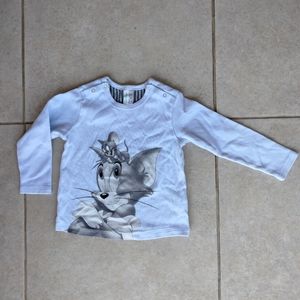 Benetton Undercolors Tom and Jerry Cotton Long Sleeve Top 12-18 M